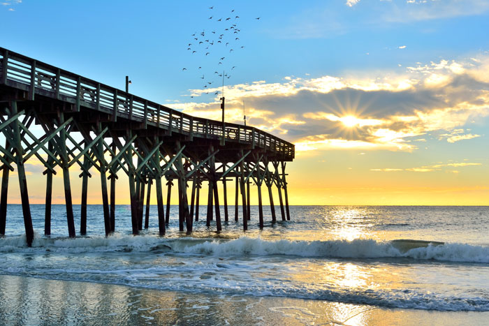 Book a bus ticket to Myrtle Beach and enjoy the beach and the beautiful views.